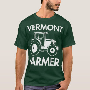 Vermont Farmer Vintage Men Tractor Farm Local Foo T-Shirt