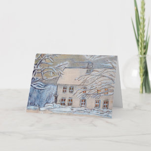 Vermont Farmhouse in Winter Greeting Card