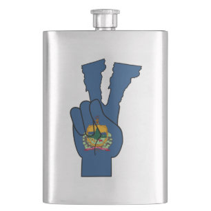 Vermont Flag Peace Sign Flask
