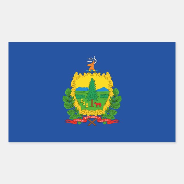 Vermont Flag Rectangular Sticker (Front)