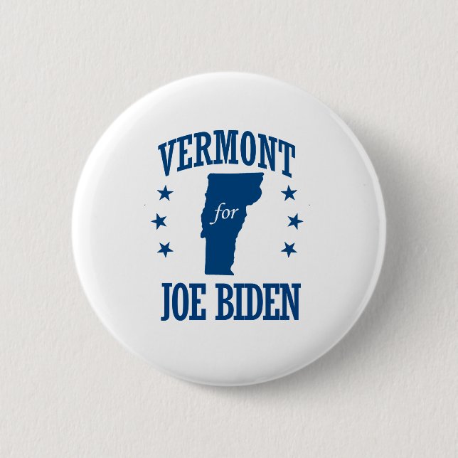 VERMONT FOR BIDEN 6 CM ROUND BADGE (Front)