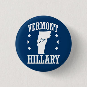 VERMONT FOR HILLARY 3 CM ROUND BADGE