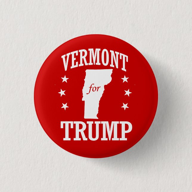 VERMONT FOR TRUMP 3 CM ROUND BADGE (Front)