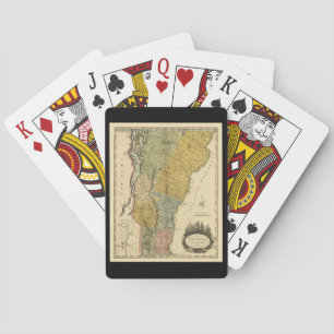 Vermont, From actual Survey - Vintage 1814 Map Playing Cards