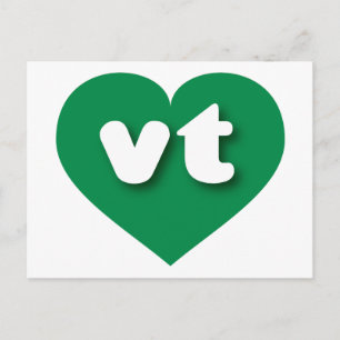 Vermont green heart - I love vt Postcard