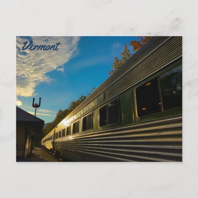 Vermont Green Mountain Flyer at Sunset Postcard (Front)
