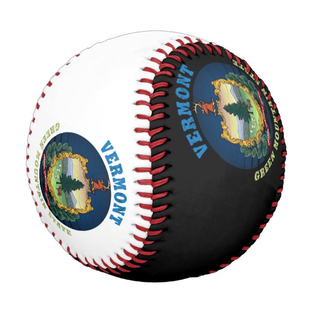 VERMONT GREEN MOUNTAIN STATE FLAG BASEBALL (Angled)