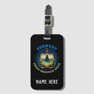 VERMONT GREEN MOUNTAIN STATE FLAG LUGGAGE TAG