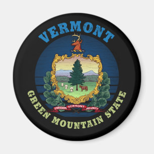 VERMONT GREEN MOUNTAIN STATE FLAG MAGNET