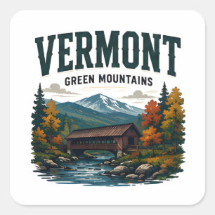 Vermont Green Mountains Scenic Escape Square Sticker