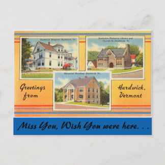 Vermont, Greetings from Hardwick Postcard