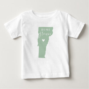Vermont Home Grown   Editable Colours State Map Baby T-Shirt