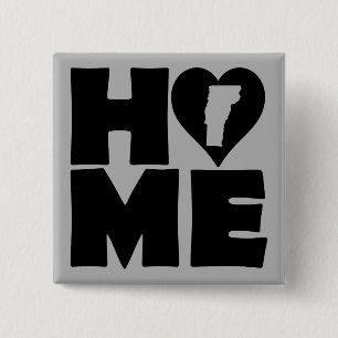 Vermont Home Heart State Button Badge Pin