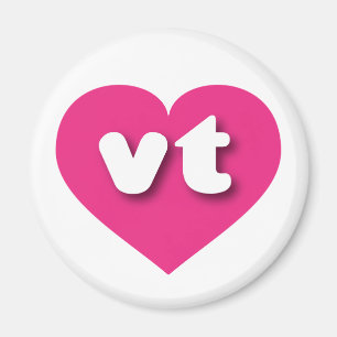 Vermont hot pink heart - I love vt Magnet