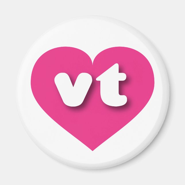 Vermont hot pink heart - I love vt Magnet (Front)