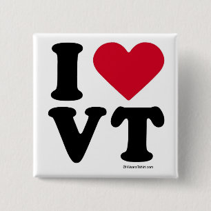 VERMONT - "I LOVE VT" "I LOVE VERMONT" 15 CM SQUARE BADGE
