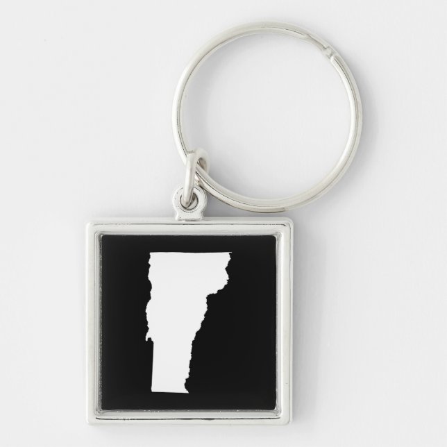 Vermont in White and Black Key Ring (Front)
