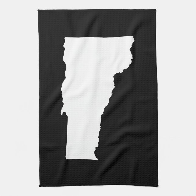 Vermont in White and Black Tea Towel (Vertical)