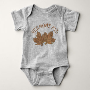 Vermont Kid Maple Leaf Leaves Sugar Candy VT Food Baby Bodysuit