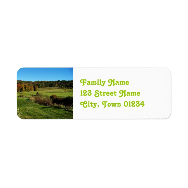 Vermont Landscape Return Address Label (Front)