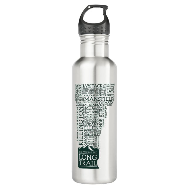 Vermont Long Trail Stainless Steel Water Bottle (Front)
