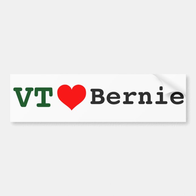 Vermont Loves Bernie Bumper Sticker (Front)