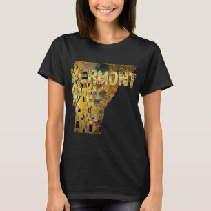 Vermont Map and Text T-Shirt