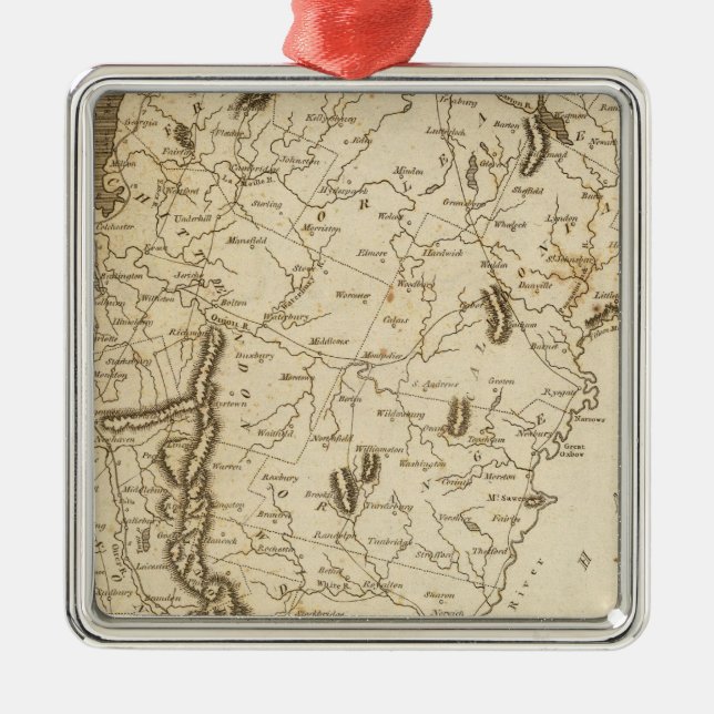 Vermont Map by Arrowsmith Metal Ornament (Front)