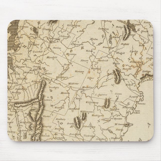 Vermont Map by Arrowsmith Mouse Pad (Front)