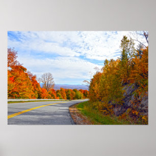Vermont Mountain Road, Autumn Poster