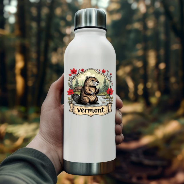 Vermont Nature Sticker | Beaver & Woods Sticker (Vermont Nature Sticker | Beaver & Woods Sticker by PiggyPrint Stickers. )