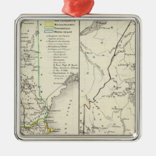 Vermont, New Hampshire, Massachusetts Metal Tree Decoration