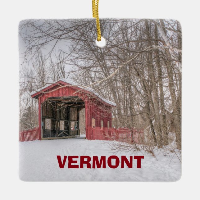 Vermont Panoramic Christmas Ornament (Front)