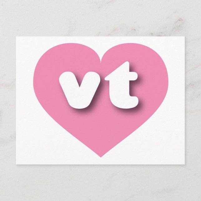 Vermont pink heart - I love vt Postcard (Front)