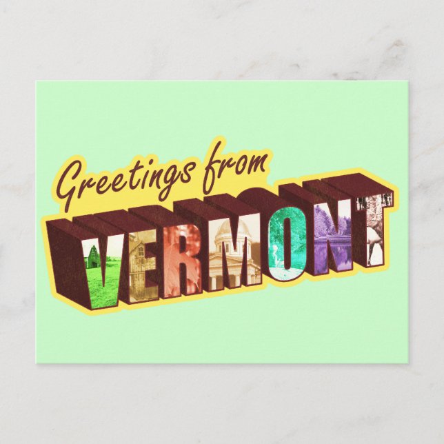 Vermont` Postcard (Front)