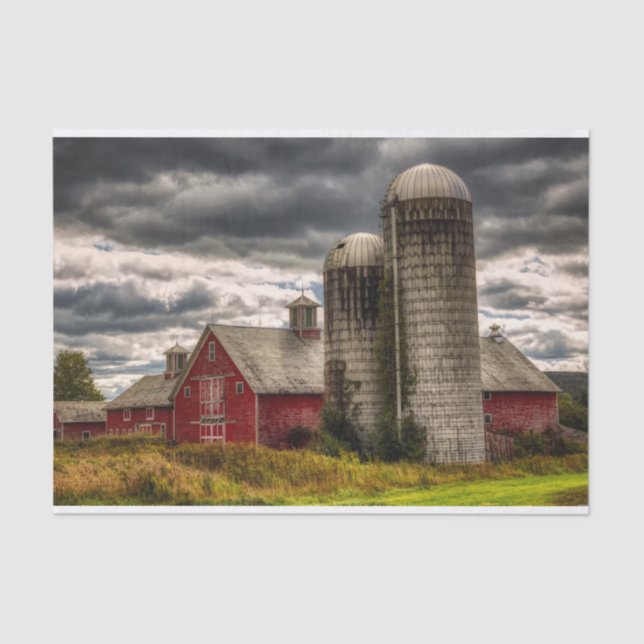 Vermont Red Barns and Silos Tissue Paper (Front)