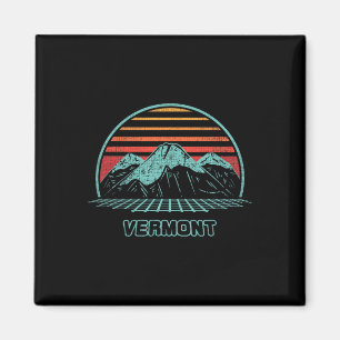 Vermont Retro Mountain Hiking 80s Style Magnet