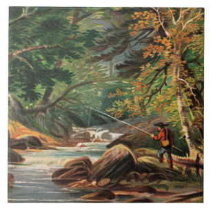 Vermont Scenery, The Trout Stream, Ceramic Tile