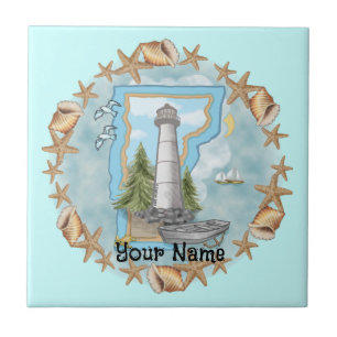 Vermont Shells Lighthouse Tile