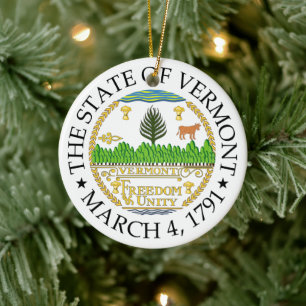 Vermont sign ceramic ornament