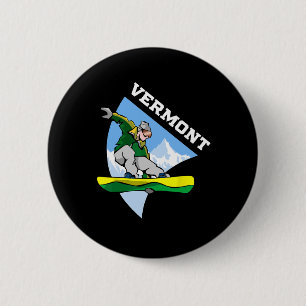 Vermont Snowboarding Snowboarder Kids Children Boy 6 Cm Round Badge