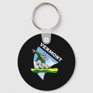 Vermont Snowboarding Snowboarder Kids Children Boy Key Ring