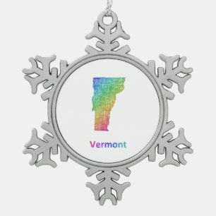 Vermont Snowflake Pewter Christmas Ornament