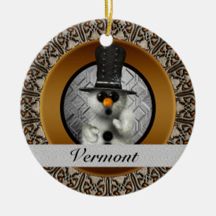 Vermont Snowman Christmas Ornament