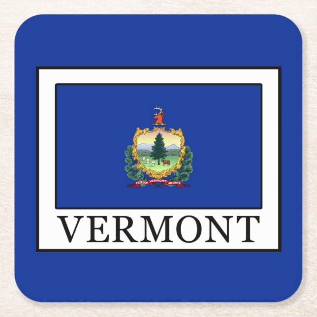 Vermont Square Paper Coaster (Front)