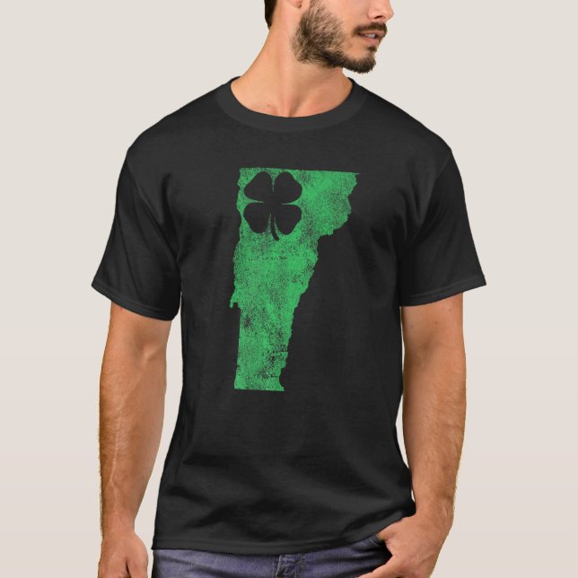 Vermont  St Patrick S Day Shamrock C  Irish Paddy  T-Shirt (Front)