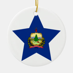 Vermont Star Ceramic Ornament
