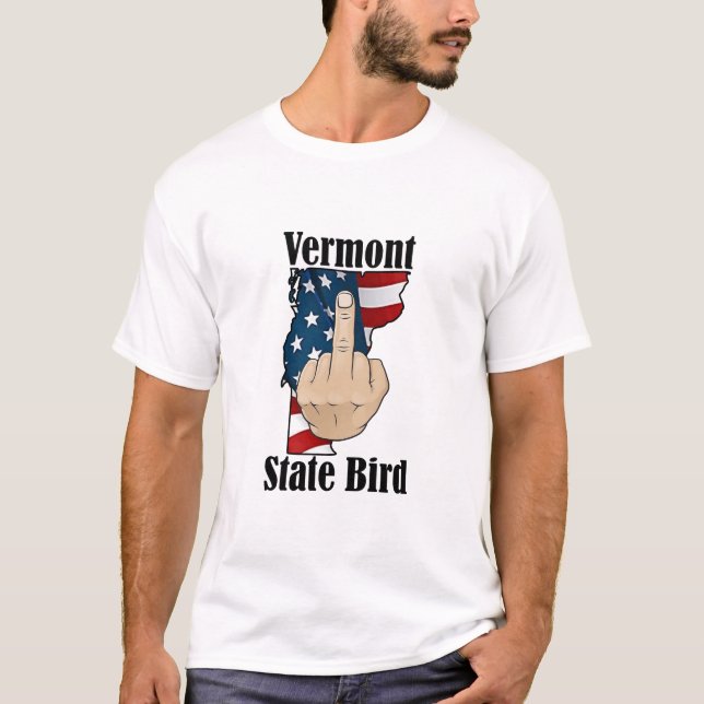 Vermont state bird t-shirt middle finger (Front)