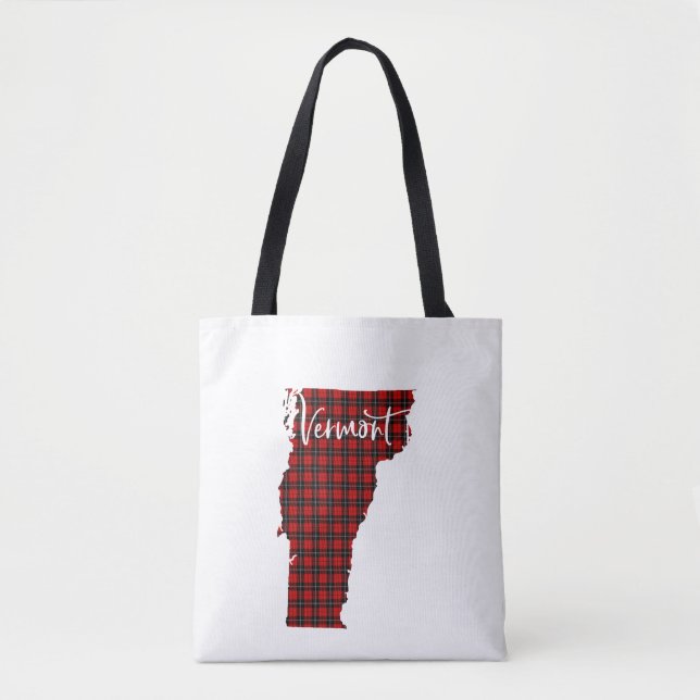 Vermont State Christmas Tote Bag (Front)