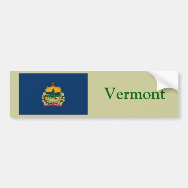 Vermont State Flag Bumper Sticker (Front)